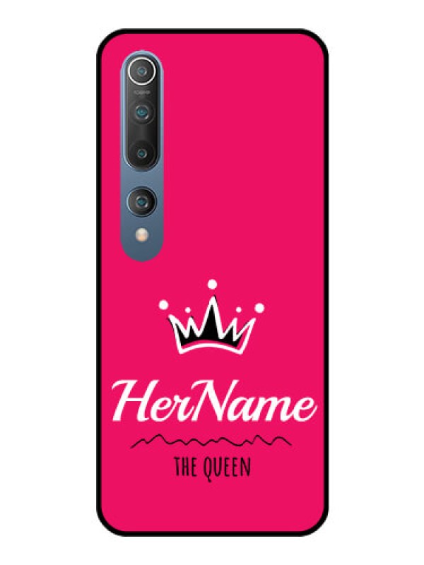 Custom Mi 10 Glass Phone Case Queen with Name