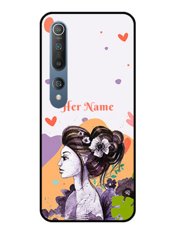 Custom Xiaomi Redmi 10 5G Personalized Glass Phone Case - Woman And Nature Design
