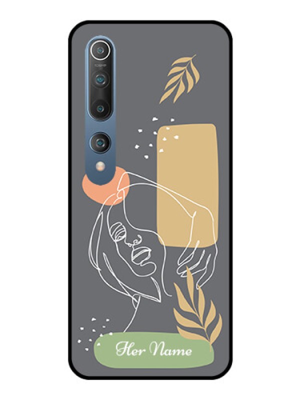 Custom Xiaomi Redmi 10 5G Custom Glass Phone Case - Gazing Woman line art Design