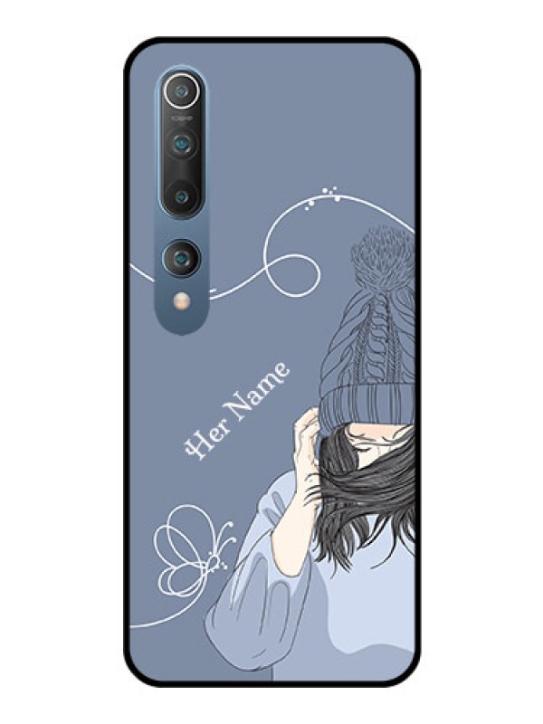 Custom Xiaomi Redmi 10 5G Custom Glass Mobile Case - Girl in winter outfit Design