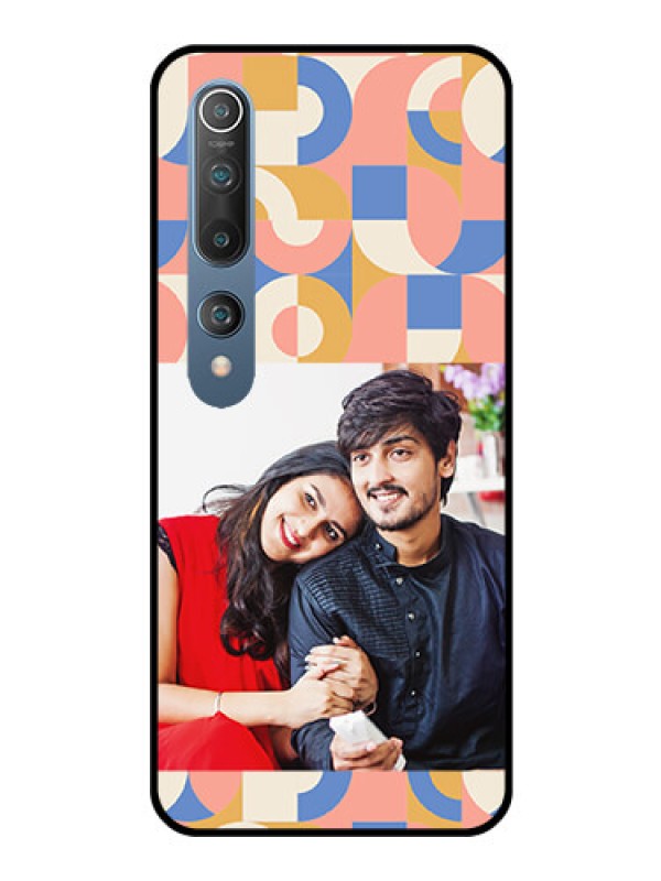 Custom Xiaomi Redmi 10 5G Photo Printing on Glass Case - Semi-circle Maze Pattern Design