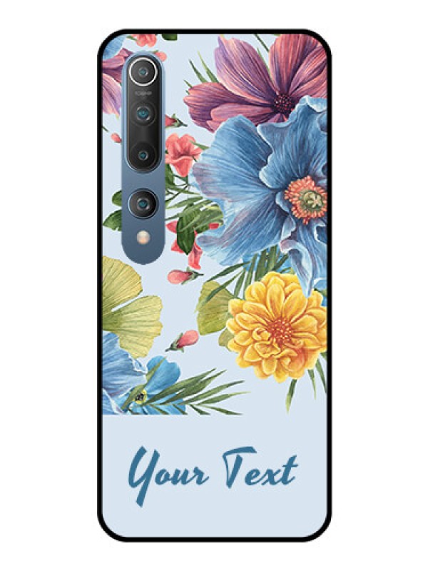 Custom Xiaomi Redmi 10 5G Custom Glass Mobile Case - Stunning Watercolored Flowers Painting Design