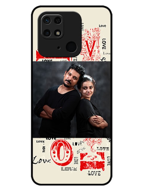 Custom Redmi 10  Power Photo Printing on Glass Case - Trendy Love Design Case