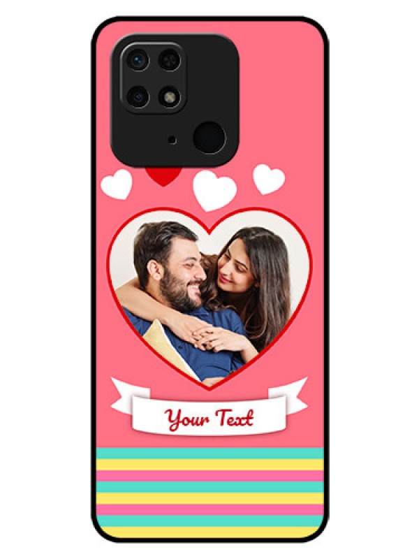 Custom Redmi 10  Power Photo Printing on Glass Case - Love Doodle Design