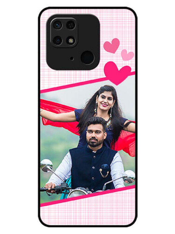 Custom Redmi 10  Power Custom Glass Phone Case - Love Shape Heart Design