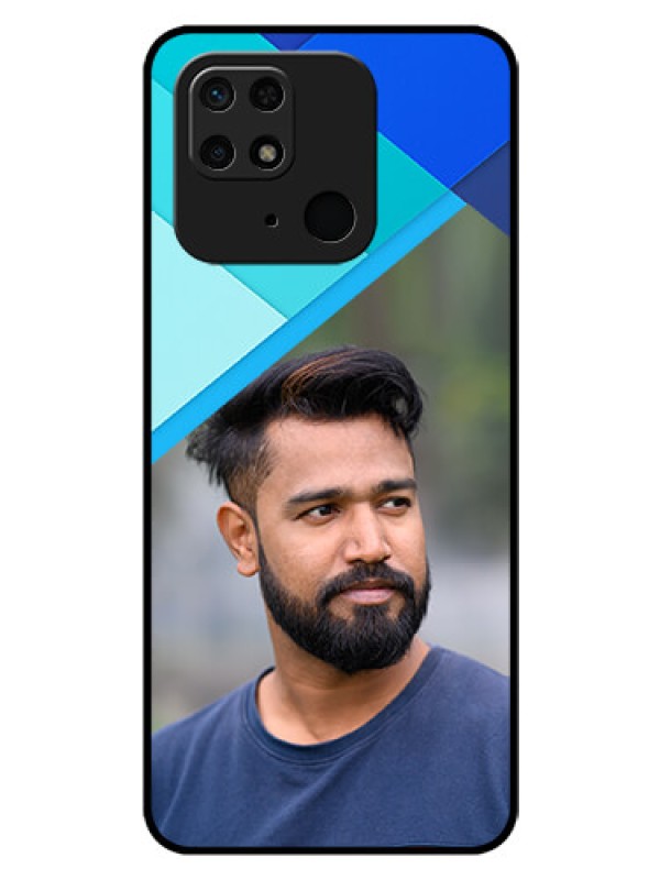 Custom Redmi 10  Power Custom Glass Phone Case - Blue Pattern Design