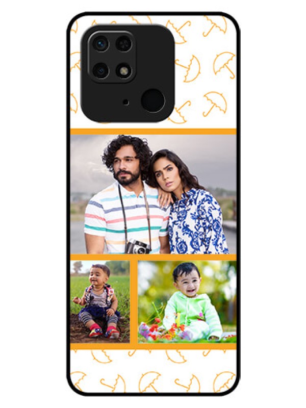 Custom Redmi 10  Power Custom Glass Mobile Case - Yellow Pattern Design