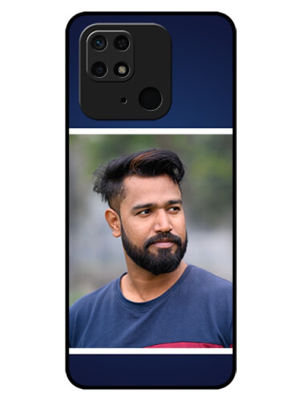 Custom Redmi 10  Power Personalized Glass Phone Case - Simple Royal Blue Design