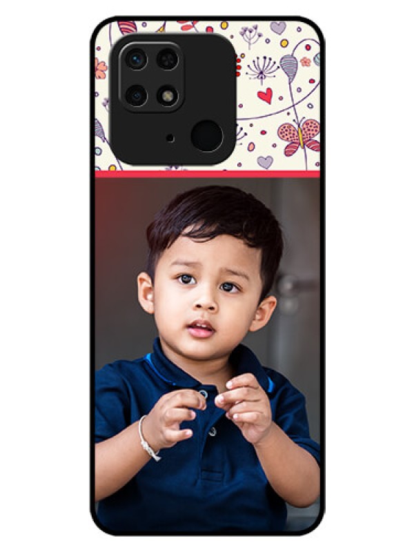 Custom Redmi 10  Power Custom Glass Mobile Case - Premium Floral Design