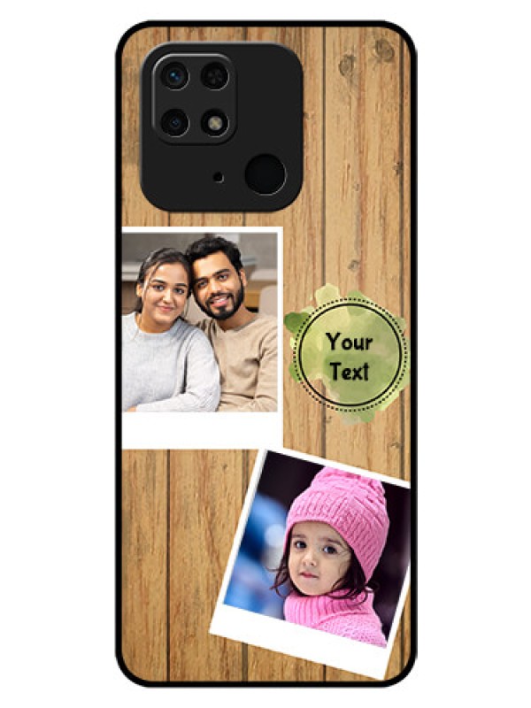 Custom Redmi 10  Power Custom Glass Phone Case - Wooden Texture Design