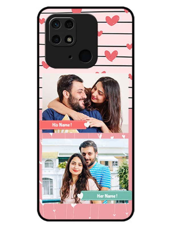 Custom Redmi 10  Power Custom Glass Mobile Case - Photo with Heart Design