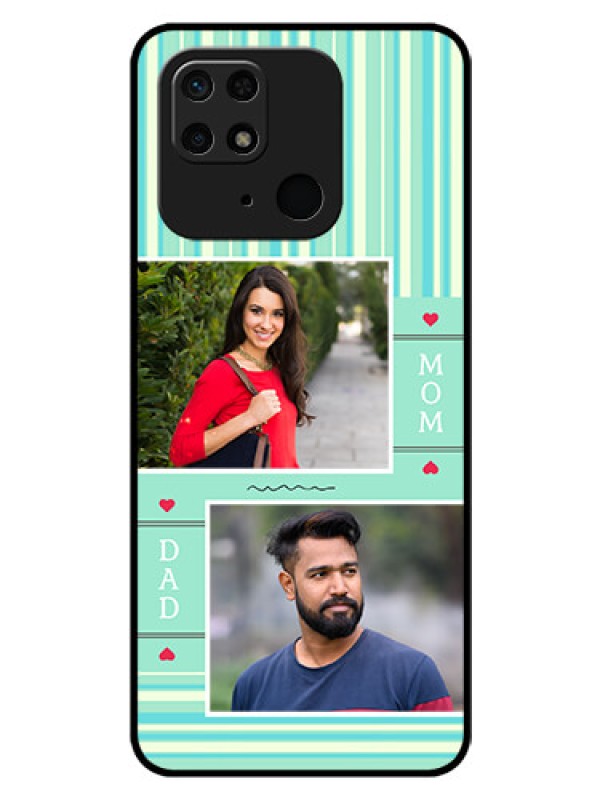 Custom Redmi 10  Power Custom Glass Phone Case - Mom & Dad Pic Design