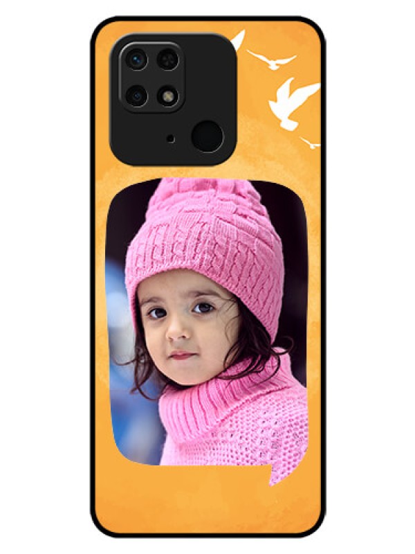 Custom Redmi 10  Power Personalized Glass Phone Case - Water Color Design with Bird Icons