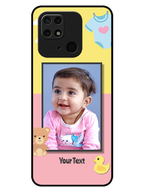 Custom Redmi 10  Power Photo Printing on Glass Case - Kids 2 Color Design