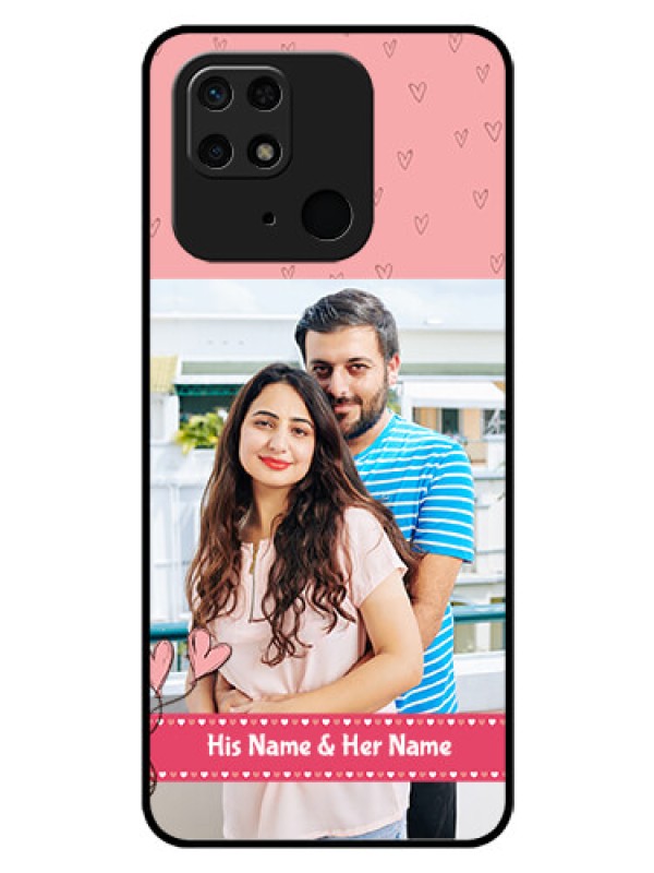 Custom Redmi 10  Power Personalized Glass Phone Case - Love Design Peach Color