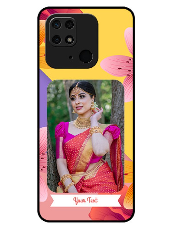 Custom Redmi 10  Power Custom Glass Mobile Case - 3 Image With Vintage Floral Design