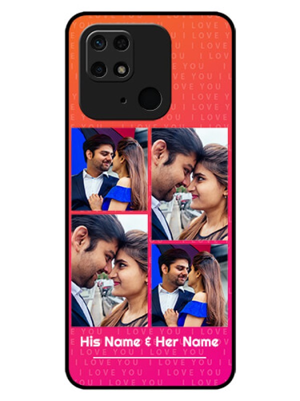 Custom Redmi 10  Power Custom Glass Phone Case - I Love You Pink Design