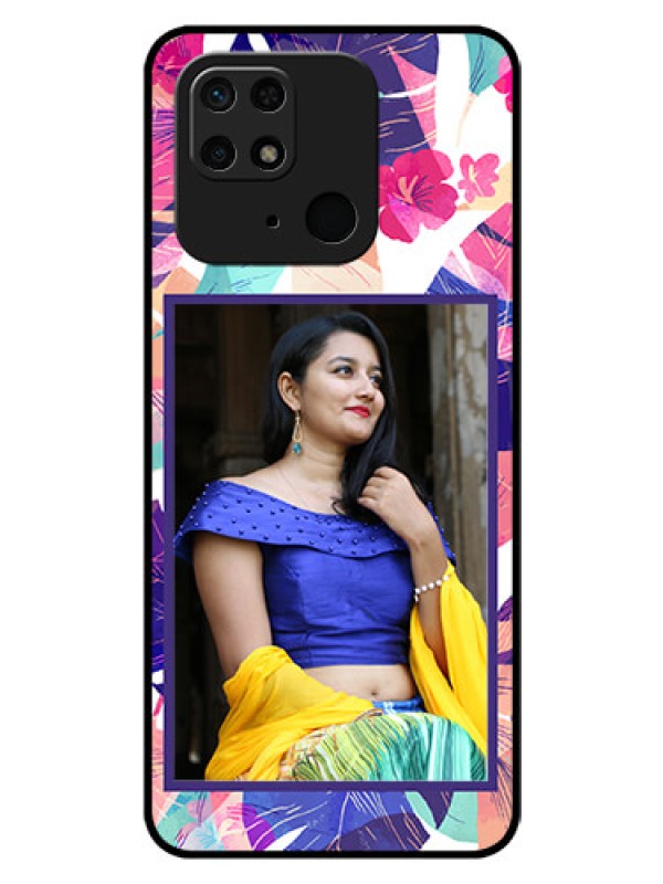 Custom Redmi 10  Power Custom Glass Mobile Case - Abstract Floral Design