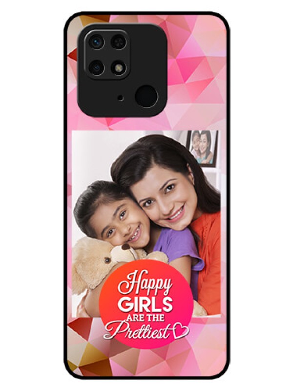 Custom Redmi 10  Power Photo Printing on Glass Case - Abstract Triangle Design