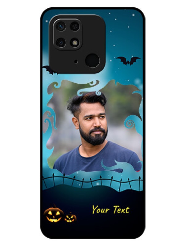 Custom Redmi 10  Power Custom Glass Phone Case - Halloween frame design