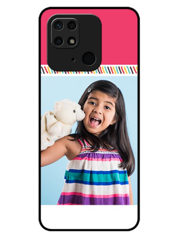 Custom Redmi 10  Power Personalized Glass Phone Case - Line art design