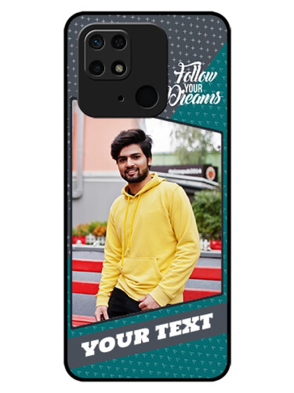 Custom Redmi 10  Power Personalized Glass Phone Case - Background Pattern Design with Quote