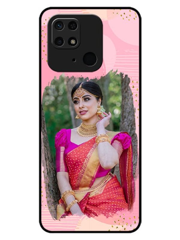 Custom Redmi 10  Power Personalized Glass Phone Case - Gold Glitter Splash Design