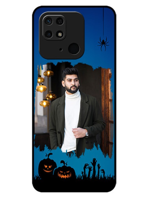 Custom Redmi 10  Power Photo Printing on Glass Case - with pro Halloween design