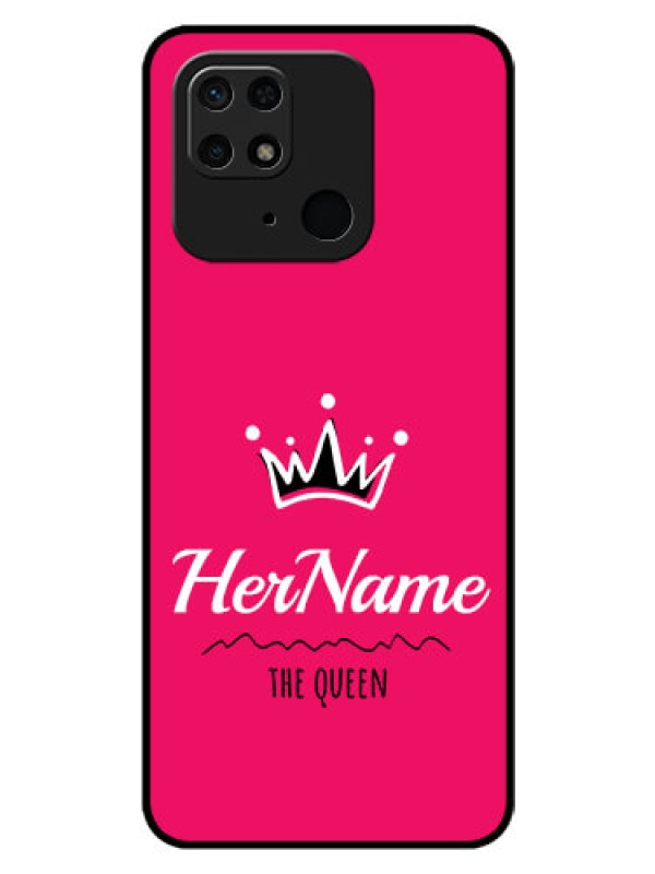 Custom Redmi 10  Power Glass Phone Case Queen with Name
