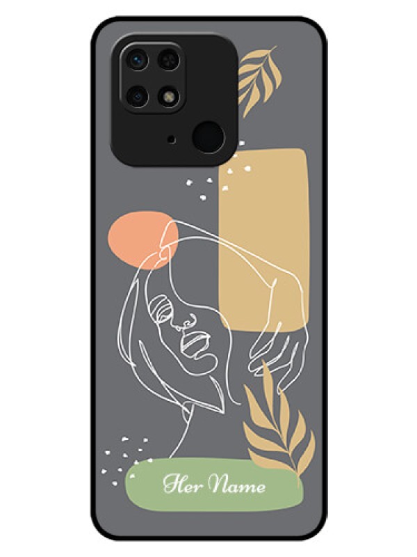 Custom Xiaomi Redmi 10 Power Custom Glass Phone Case - Gazing Woman line art Design