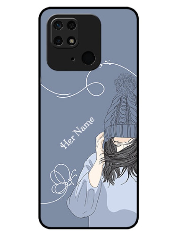 Custom Xiaomi Redmi 10 Power Custom Glass Mobile Case - Girl in winter outfit Design