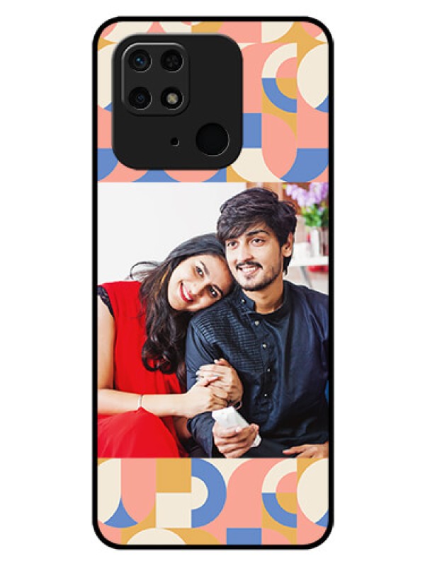 Custom Xiaomi Redmi 10 Power Photo Printing on Glass Case - Semi-circle Maze Pattern Design