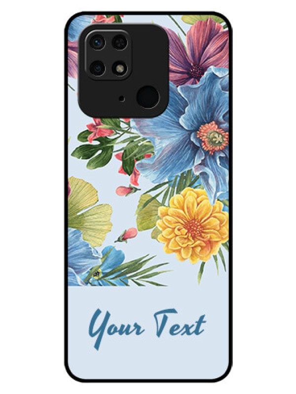 Custom Xiaomi Redmi 10 Power Custom Glass Mobile Case - Stunning Watercolored Flowers Painting Design