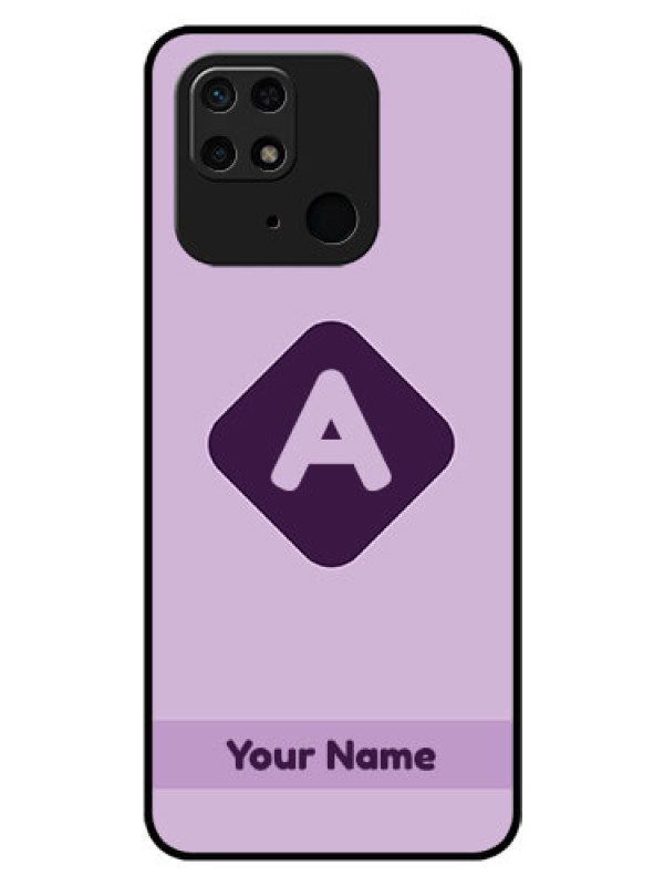 Custom Xiaomi Redmi 10 Power Custom Glass Mobile Case - Custom Letter in curved badge Design