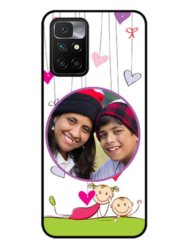 Custom Redmi 10 Prime 2022 Photo Printing on Glass Case - Cute Kids Phone Case Design
