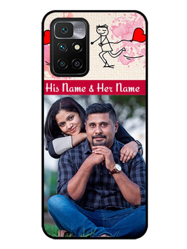 Custom Redmi 10 Prime 2022 Photo Printing on Glass Case - You and Me Case Design