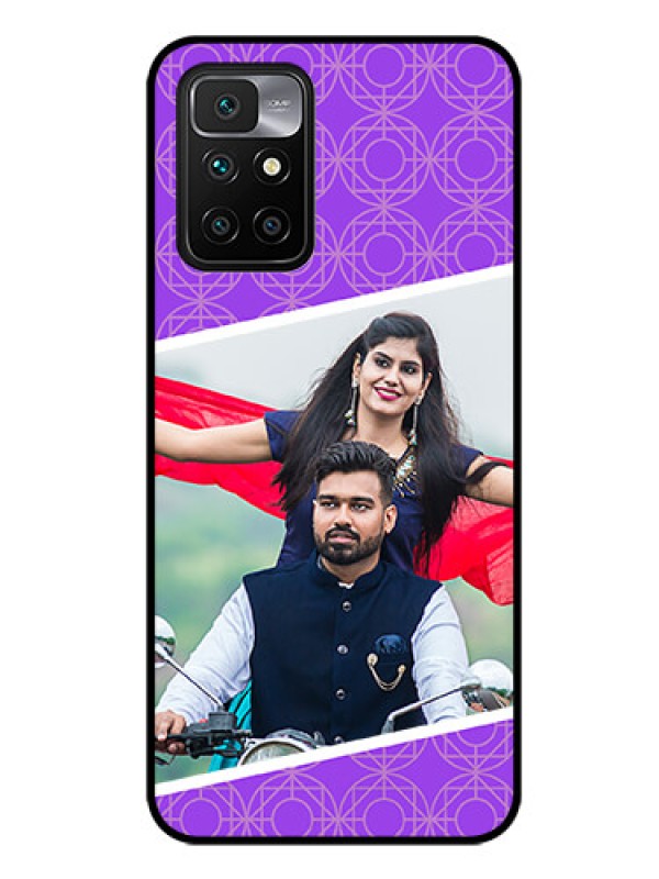 Custom Redmi 10 Prime 2022 Custom Glass Phone Case - Violet Pattern Design