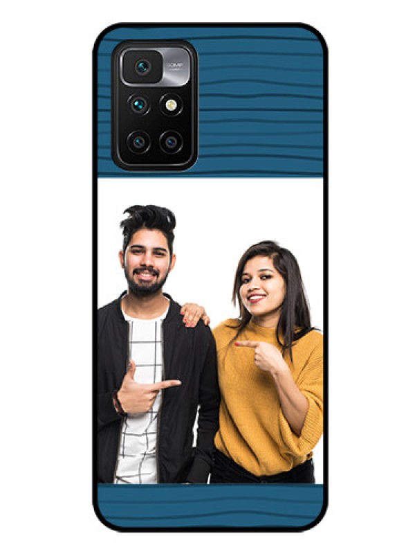 Custom Redmi 10 Prime 2022 Custom Glass Phone Case - Blue Pattern Cover Design