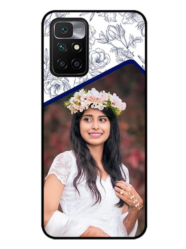 Custom Redmi 10 Prime 2022 Personalized Glass Phone Case - Premium Floral Design