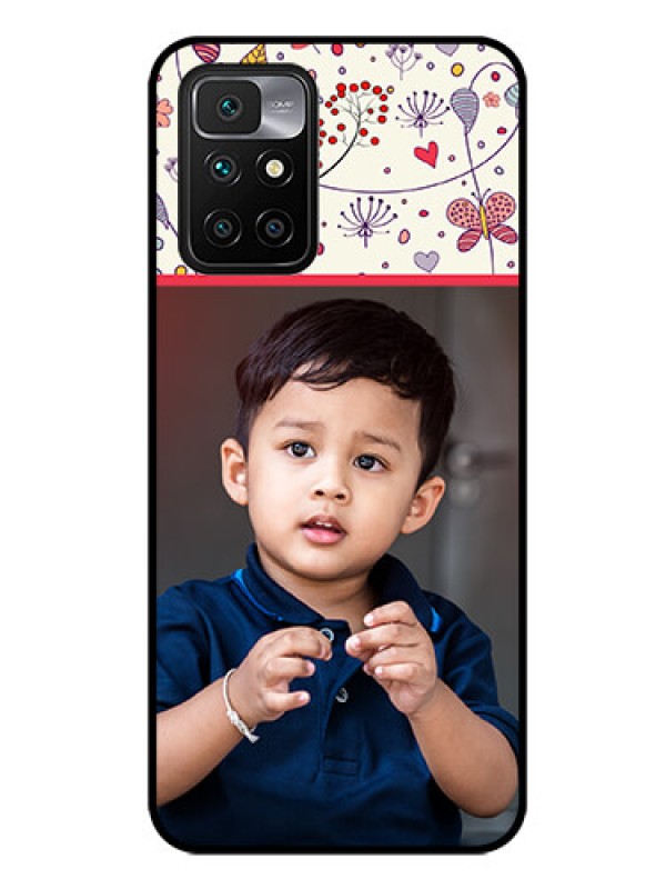 Custom Redmi 10 Prime 2022 Custom Glass Mobile Case - Premium Floral Design