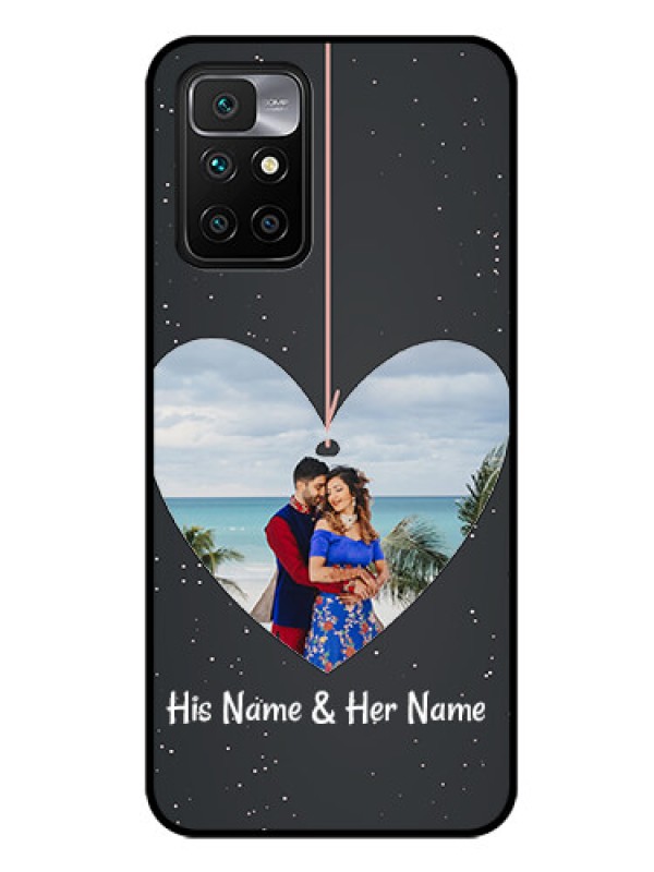 Custom Redmi 10 Prime 2022 Custom Glass Phone Case - Hanging Heart Design