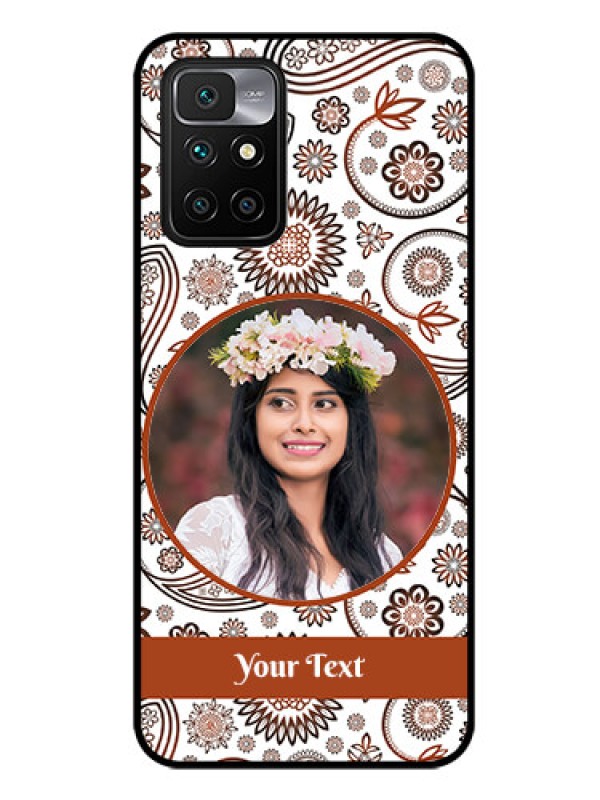 Custom Redmi 10 Prime 2022 Custom Glass Mobile Case - Abstract Flower Design