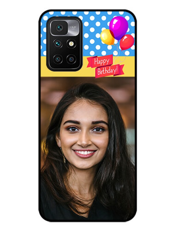 Custom Redmi 10 Prime 2022 Custom Glass Mobile Case - Happy Birthday Design