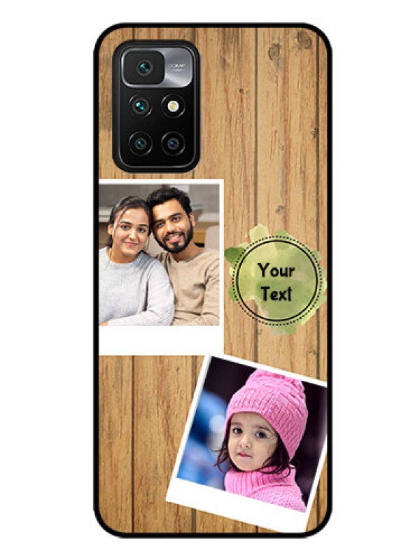 Custom Redmi 10 Prime 2022 Custom Glass Phone Case - Wooden Texture Design