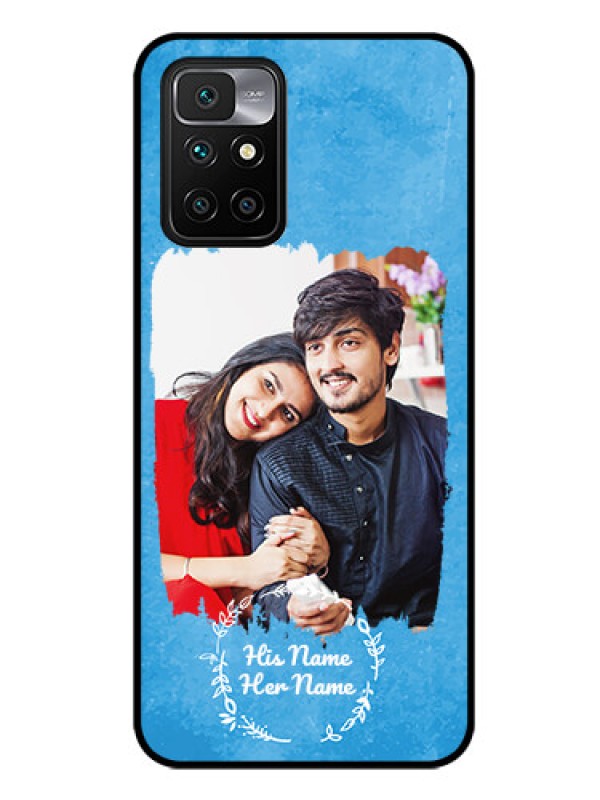 Custom Redmi10 Prime 2022 Custom Glass Phone Case - Blue Color Vintage Design