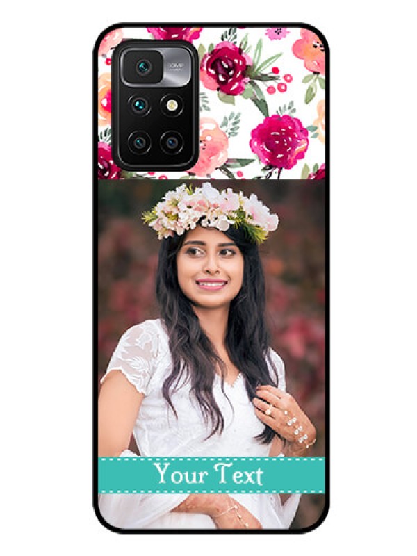 Custom Redmi 10 Prime 2022 Custom Glass Phone Case - Watercolor Floral Design