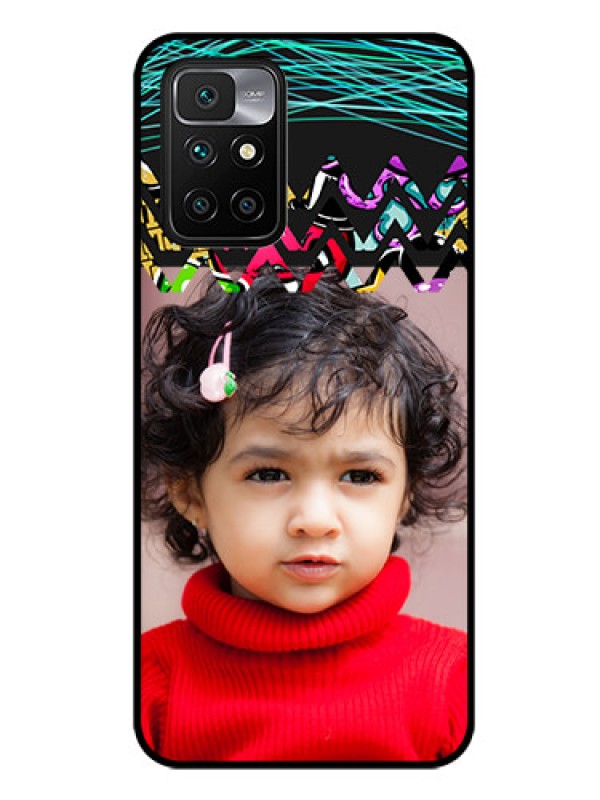 Custom Redmi 10 Prime 2022 Personalized Glass Phone Case - Neon Abstract Design
