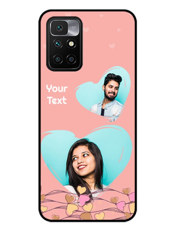Custom Redmi 10 Prime 2022 Custom Glass Mobile Case - Love Doodle Design