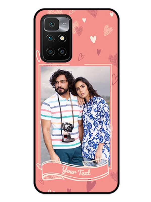Custom Redmi 10 Prime 2022 Custom Glass Phone Case - Love doodle art Design