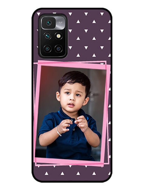 Custom Redmi 10 Prime 2022 Custom Glass Mobile Case - Triangle Pattern Dotted Design